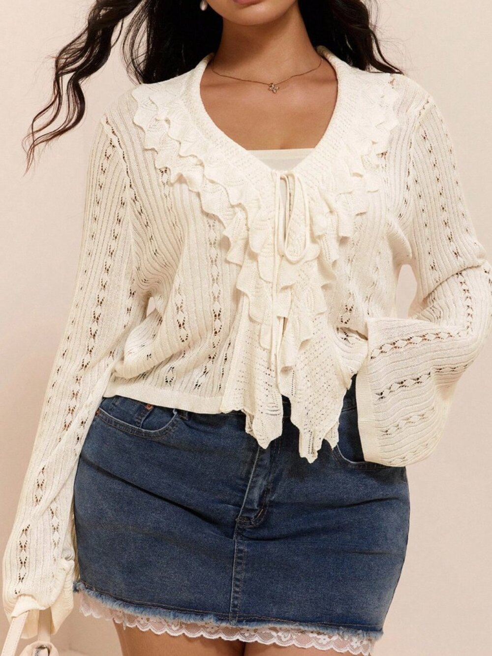 Apricot Casual Women's Knit Cardigan